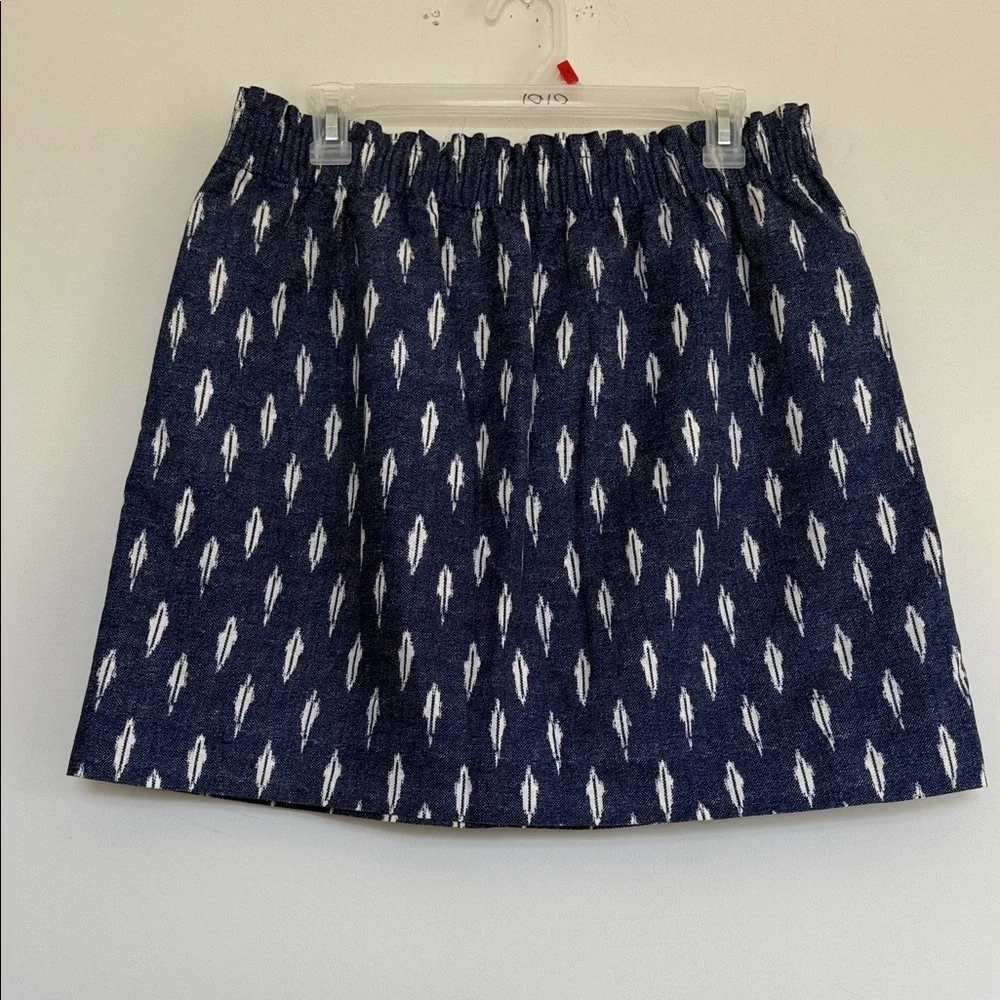 J. Crew Dark Blue and White Mini Skirt
